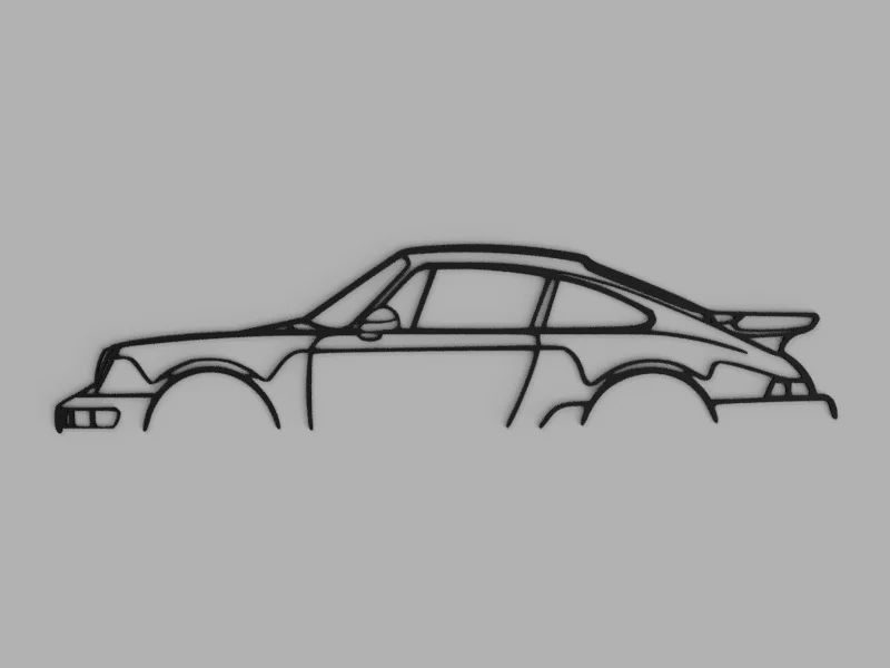 Tranh Treo Tường Silhouette Porsche 911 Turbo Cổ Điển 1
