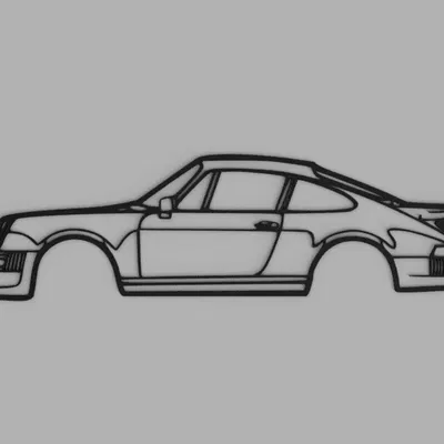 Tranh Tường Hình Silhouette Xe Porsche 911 Cổ Điển