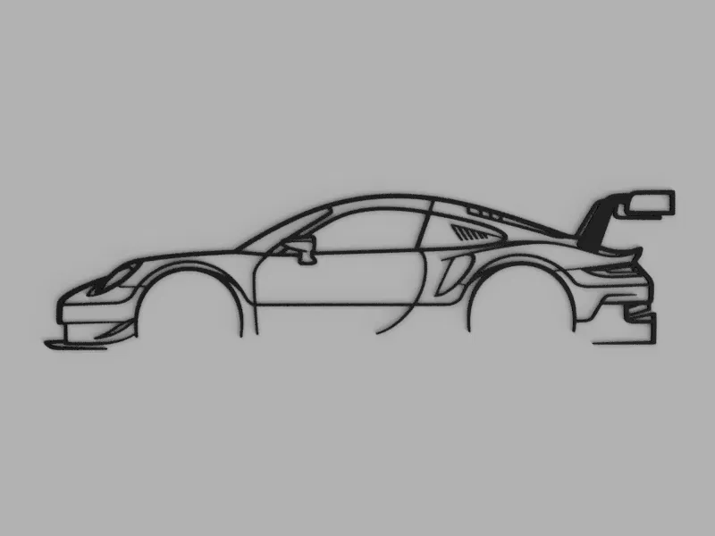 Tranh Tường Hình Silhouette Xe Porsche 911 RSR - Image 1