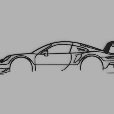 Tranh Tường Hình Silhouette Xe Porsche 911 RSR