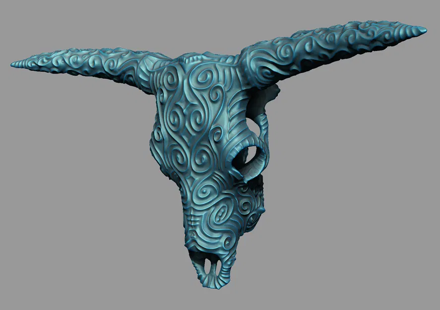 Đầu Lâu Bò Hoa Văn Tinh Xảo - Image 1