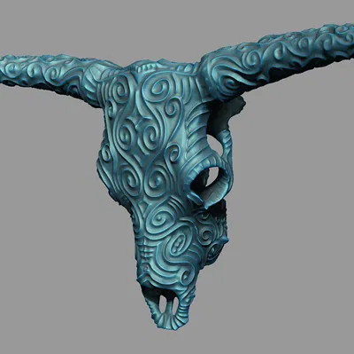 Đầu Lâu Bò Hoa Văn Tinh Xảo