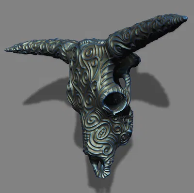 Đầu Lâu Bò Hoa Văn Tinh Xảo