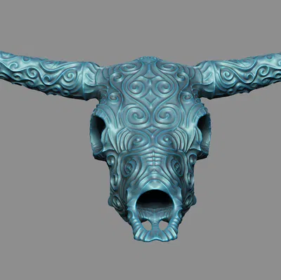 Đầu Lâu Bò Hoa Văn Tinh Xảo