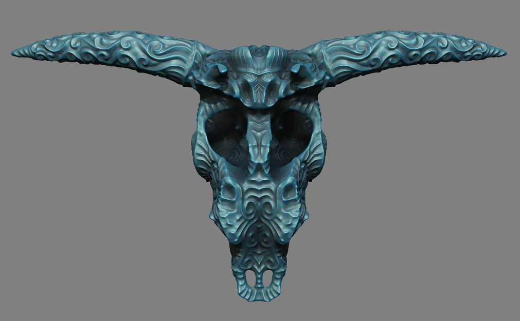 Đầu Lâu Bò Hoa Văn Tinh Xảo - Image 5