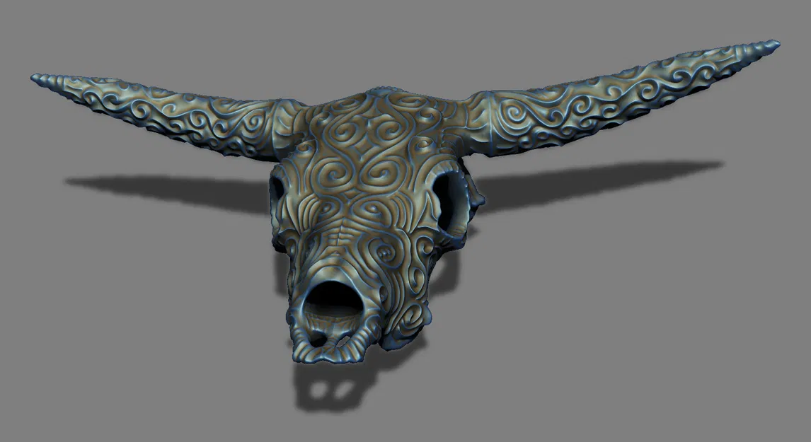 Đầu Lâu Bò Hoa Văn Tinh Xảo - Image 8