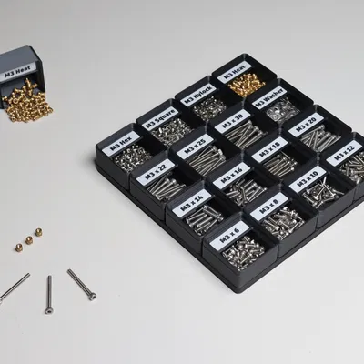 Khay Đựng Ốc Vít M3 Gridfinity Có Nhãn In Sẵn