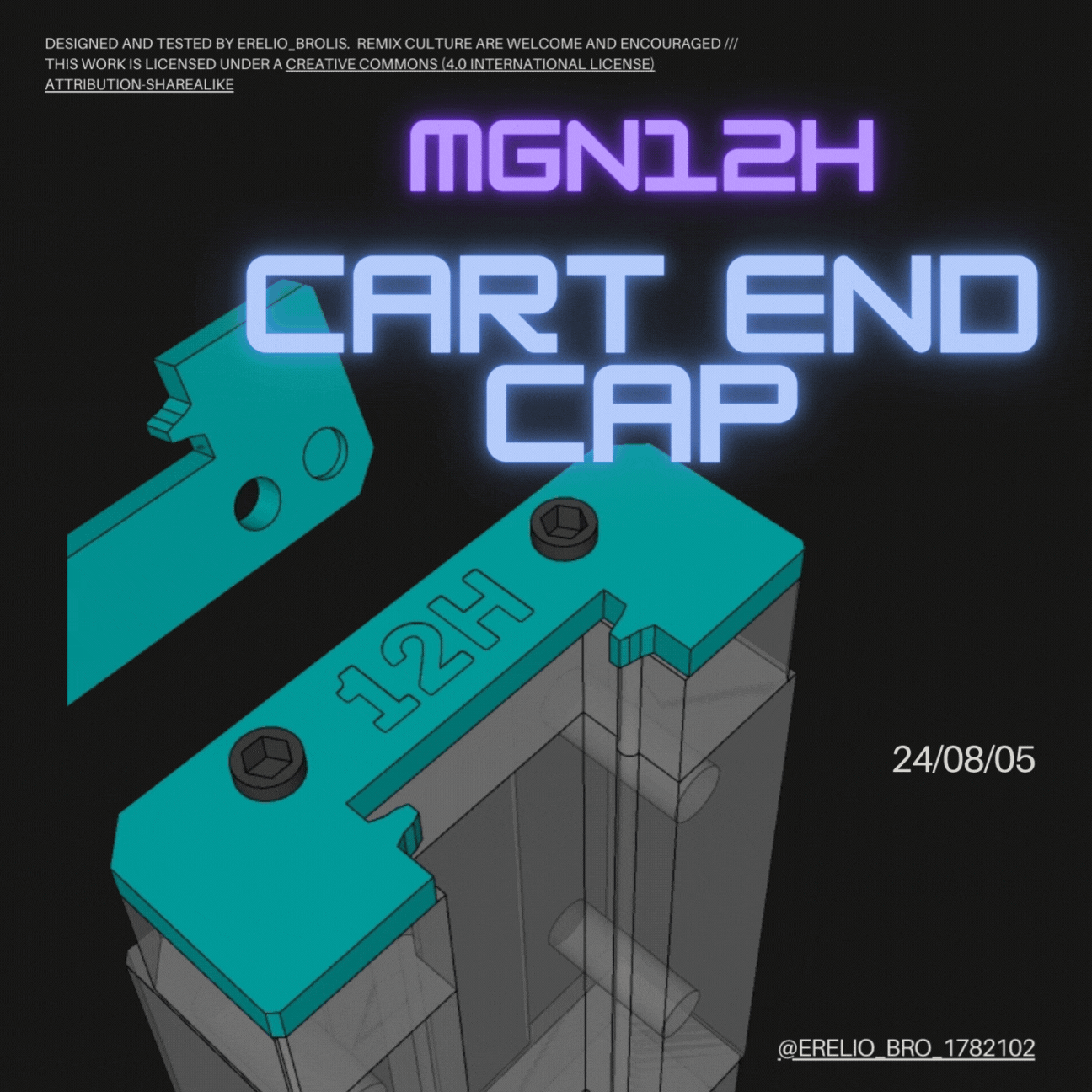 Nắp đầu cart MGN12H (26.60 x 9.50) phiên bản Trung Quốc - Thumbnail 1