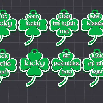 8 Bộ Móc Khóa / Mặt Dây Chuyền May Mắn Ngày Thánh Patrick 2