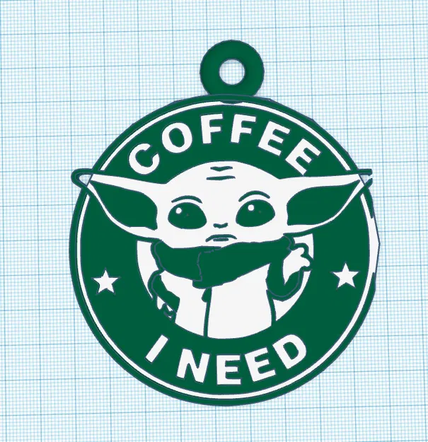 Móc Khóa Grogu (Baby Yoda) Phong Cách Starbucks - Image 1