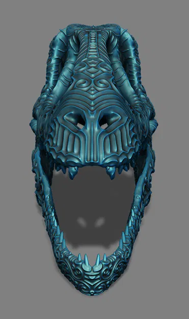 Hộp Sọ Khủng Long Bạo Chúa Có Họa Tiết Hoa Văn Cổ Điển - Image 4