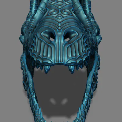 Hộp Sọ Khủng Long Bạo Chúa Có Họa Tiết Hoa Văn Cổ Điển