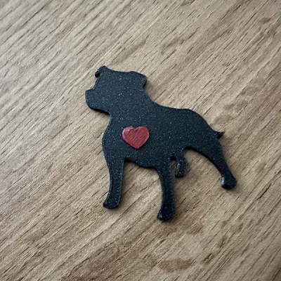 Móc khóa "I love staffy" - Yêu Chó Bull Terrier