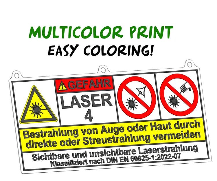 Biển cảnh báo Laser - Class 4 - DIN EN 60825-1 | Biển báo laser lớp 4 - Image 1