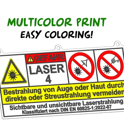 Biển cảnh báo Laser - Class 4 - DIN EN 60825-1 | Biển báo laser lớp 4