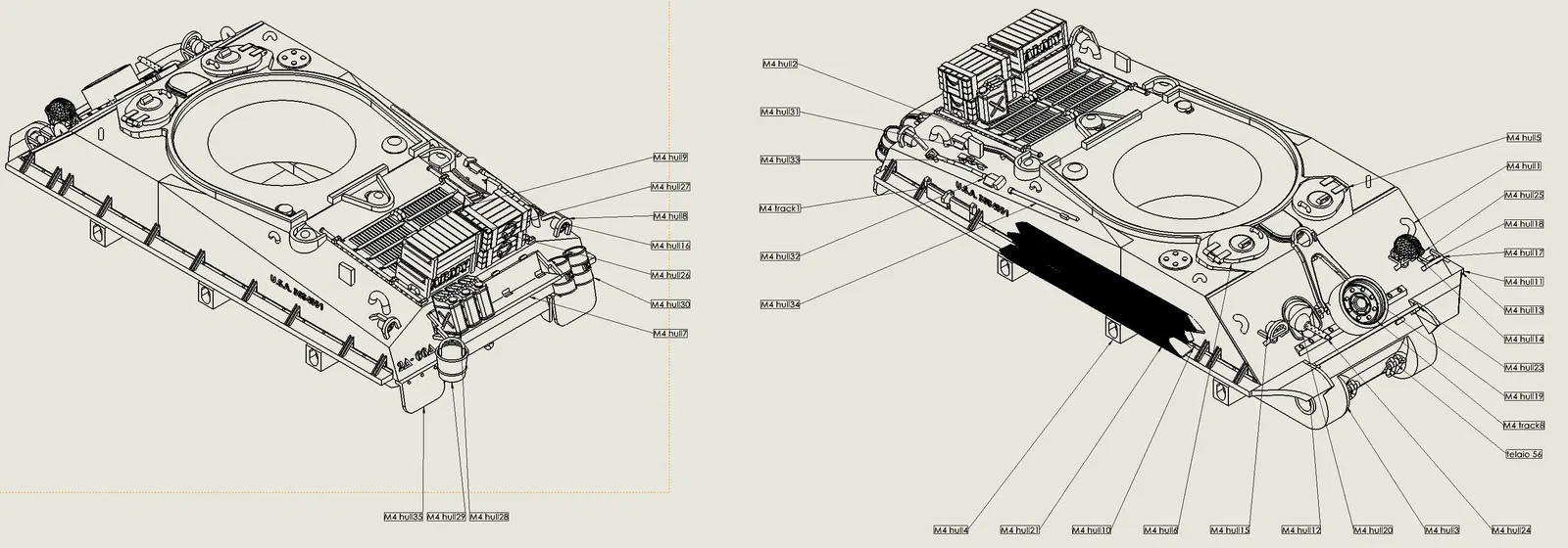 Mô hình xe tăng M4 Sherman - Image 6