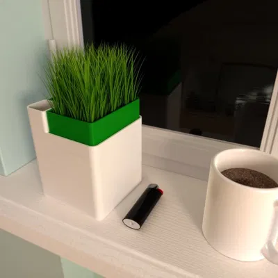 Chậu Tự Tưới Nước Hình Vuông Tiết Kiệm Không Gian