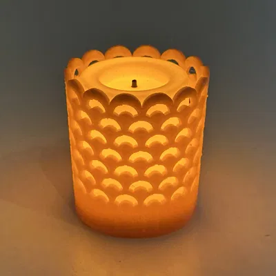 Chân nến Ly - Họa tiết Quạt