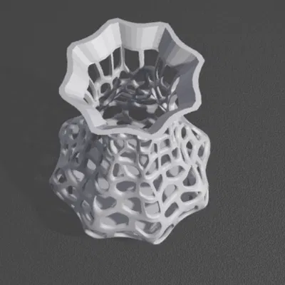 Mô hình 3D Chữ Cái Trang Trí Voronoi 001