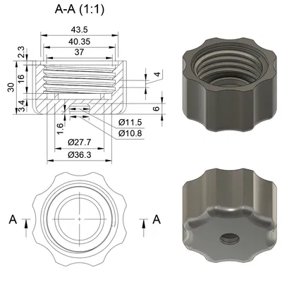 Nắp Bình Xăng Mới Ren M40x4