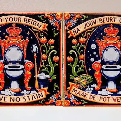 Sau khi bạn trị vì, đừng để lại vết bẩn. Mẫu gạch trang trí Anh và Hà Lan.