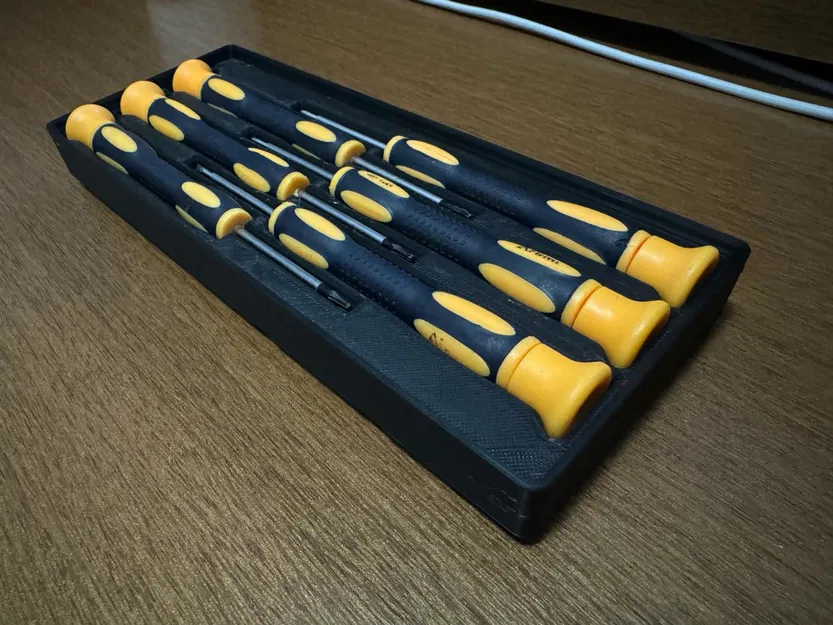 Khay Đựng Bộ Tua Vít Chính Xác 6 Cái Theo Chuẩn Gridfinity - Image 1