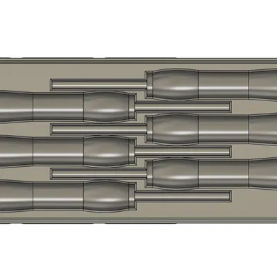 Khay Đựng Bộ Tua Vít Chính Xác 6 Cái Theo Chuẩn Gridfinity