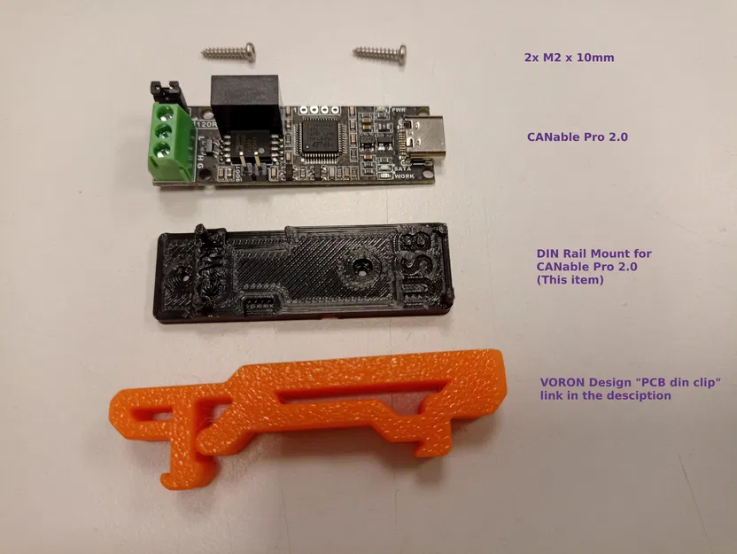 Giá đỡ DIN Rail cho CANable Pro 2.0 - Image 2