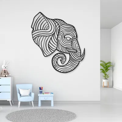 Mẫu Voi Trang Trí Tường 3D