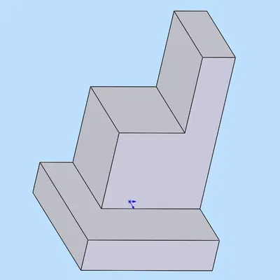 Vẽ kỹ thuật Lập kế hoạch công việc Cơ bản Kim loại - Khối bậc thang HuT015A