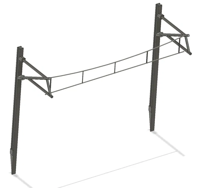 Cột điện và dây điện trên cao khổ HO - Image 1