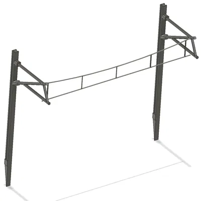 Cột điện và dây điện trên cao khổ HO