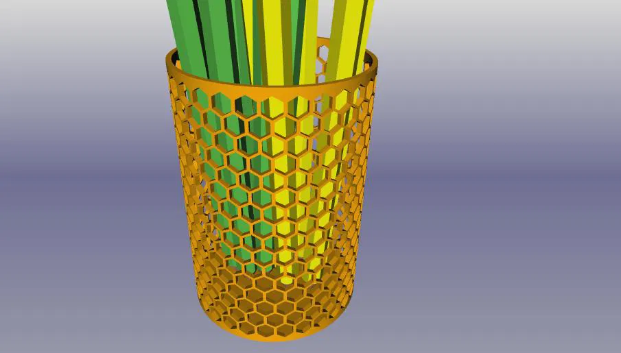 Ống Cắm Bút Hình Tổ Ong D56 x 85 - Image 3