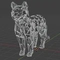 Mèo Voronoi 3D Model - Thumbnail 1