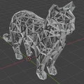 Mèo Voronoi 3D Model - Thumbnail 2
