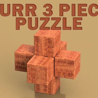 Mô Hình Giải Đố Burr 3 Mảnh