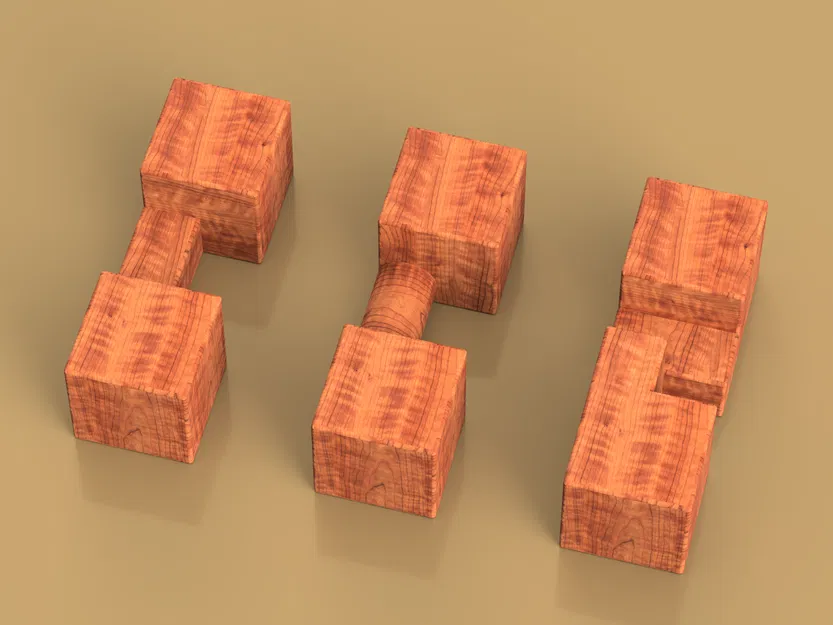 Mô Hình Giải Đố Burr 3 Mảnh - Image 3