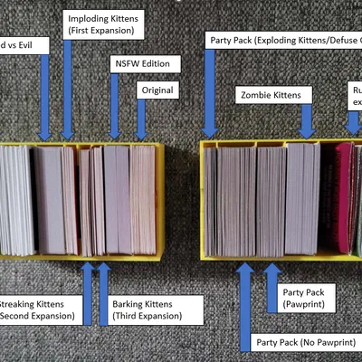 Hộp đựng Exploding Kittens + Tất cả các bản mở rộng