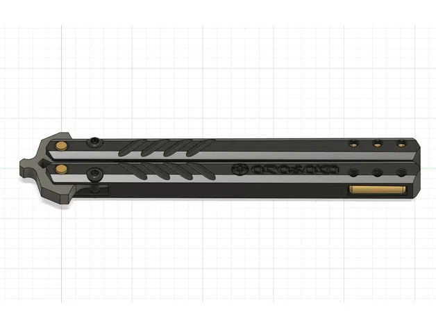 *~ Fully Printable  ~* Butterfly Knife Balisong Design - CyberPunk Arasaka Remix Hardware Included In Print Files - Image 2