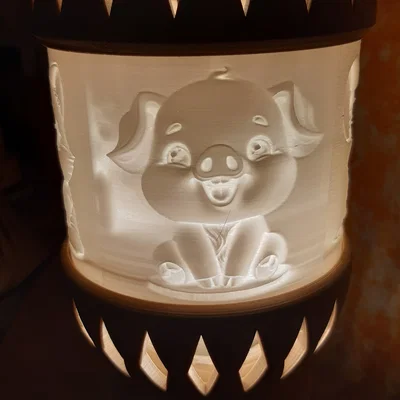 Đèn Dân Tộc In 3D Với Lithophane Hình Thú Cưng
