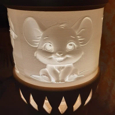 Đèn Dân Tộc In 3D Với Lithophane Hình Thú Cưng