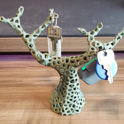 Móc Chìa Khóa Cây Bonsai Voronoi