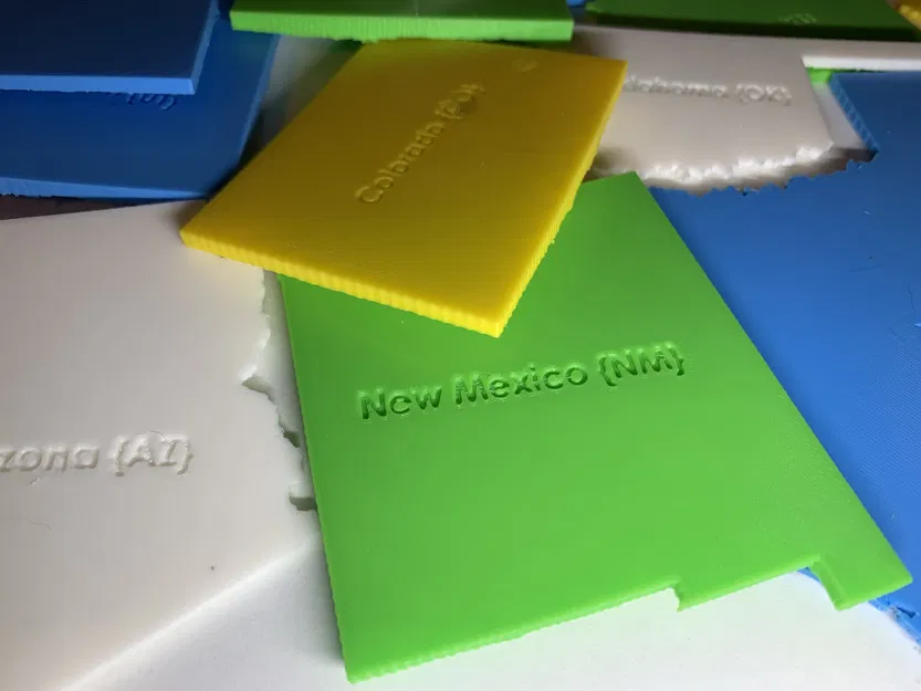 Tên Tiểu Bang Để Dập Nổi Mặt Sau Các Mảnh Ghép Bản Đồ Hoa Kỳ - Image 2