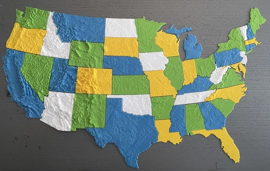 Bộ Ghép Hình Địa Hình Hoa Kỳ (48 Bang) - Image 1