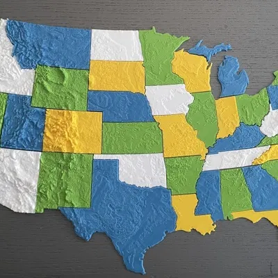 Bộ Ghép Hình Địa Hình Hoa Kỳ (48 Bang)