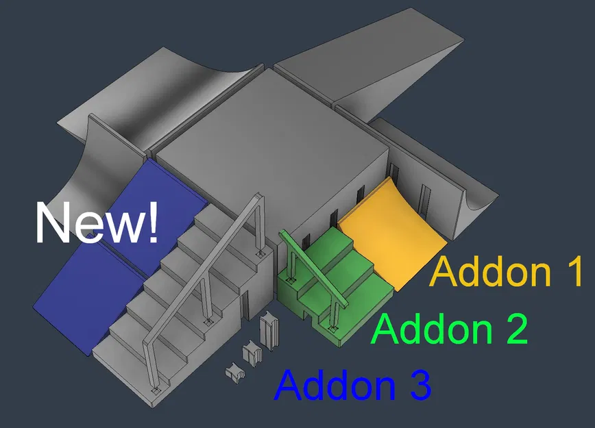 Khu Trượt Ván Mini Module - Dốc, Thanh Ray và Cầu Thang - Image 1
