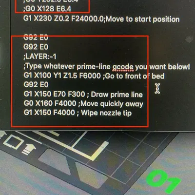 Bambu Lab startup gcode không có dòng gạt thứ 2