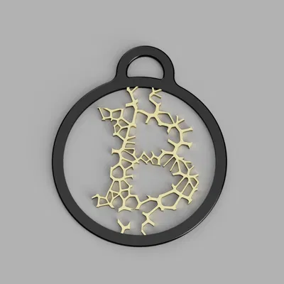 Mặt dây chuyền Bitcoin Họa tiết Voronoi