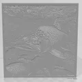 Đèn chao "Cá Hồi & Cá Trout" in litho - Thumbnail 2
