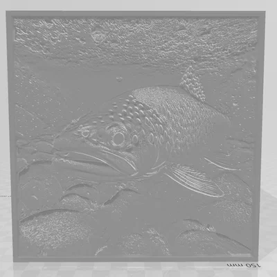 Đèn chao "Cá Hồi & Cá Trout" in litho